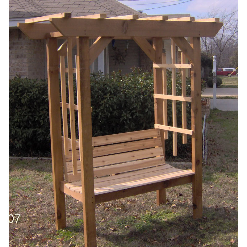 Threeman Products Park Style Garden Arbor with Bench Wayfair